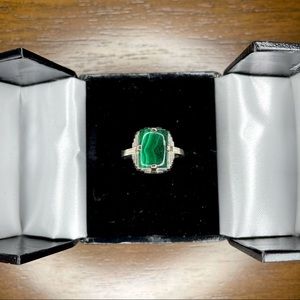 Hallmarked 10k White Gold Art Deco Ring